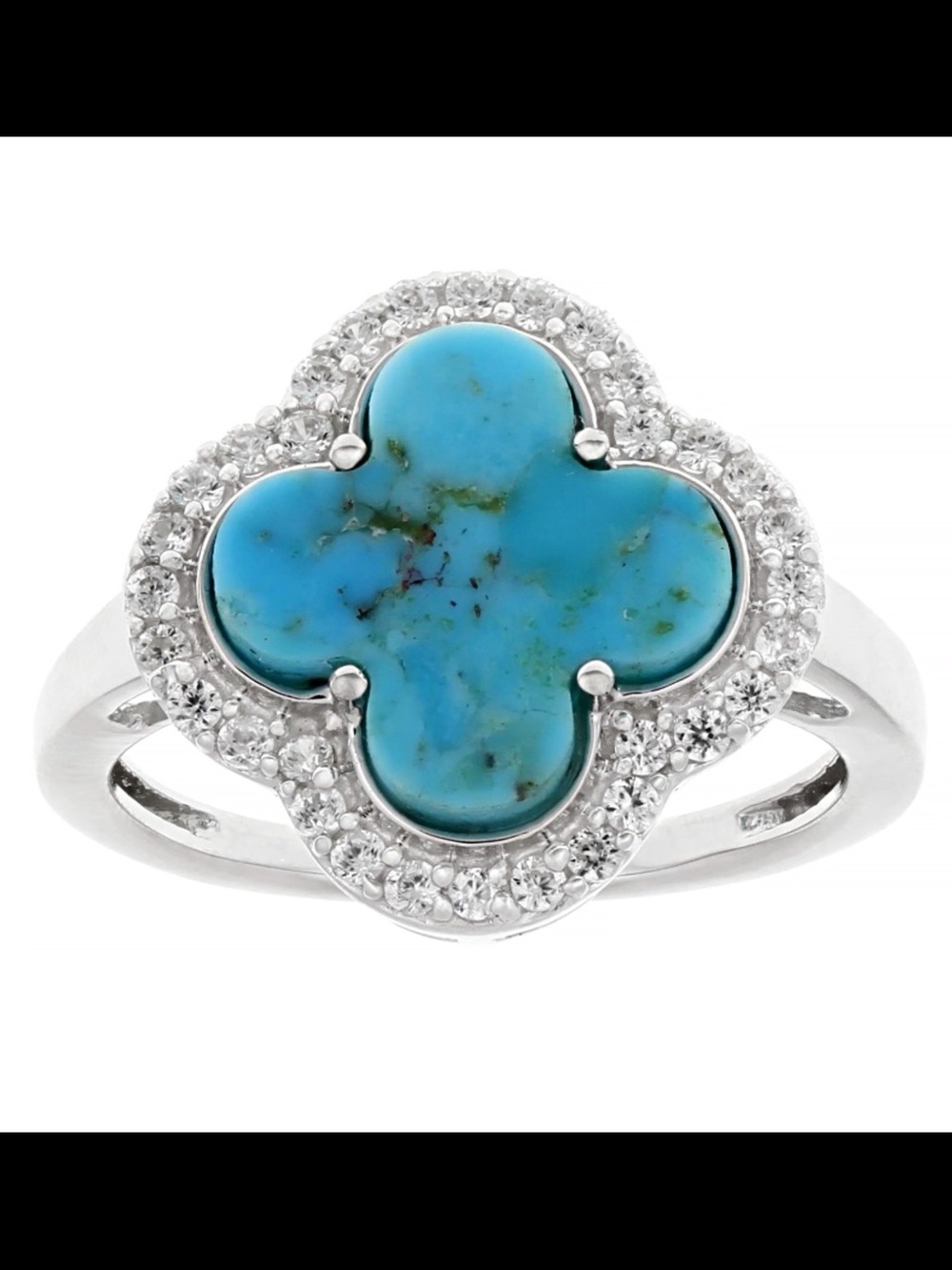 Turquoise Sterling Silver Clover Ring